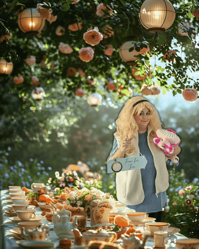 Alice in Wonderland personage voor kinderfeest