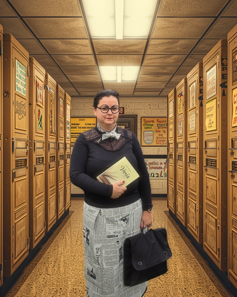 Juf personage voor schoolthema animatie